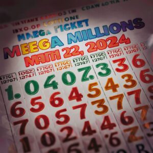 Close-Up of Mega Millions Ticket for March 22, 2024 Draw